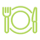 Grafik Teller und Besteck, Link zum Restaurant